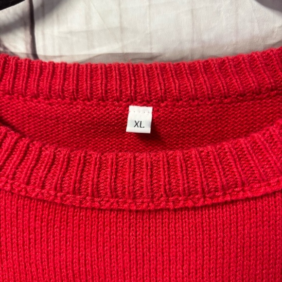 Vintage American Flag Red Knit Sleeveless Sweater Top XL - Picture 3 of 7